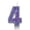 Number 4, variant on Goleeg Silver Purple Glitter Number 4 Birthday Candle with Sequins - Cake Decoration Digit Anniversary Celebration