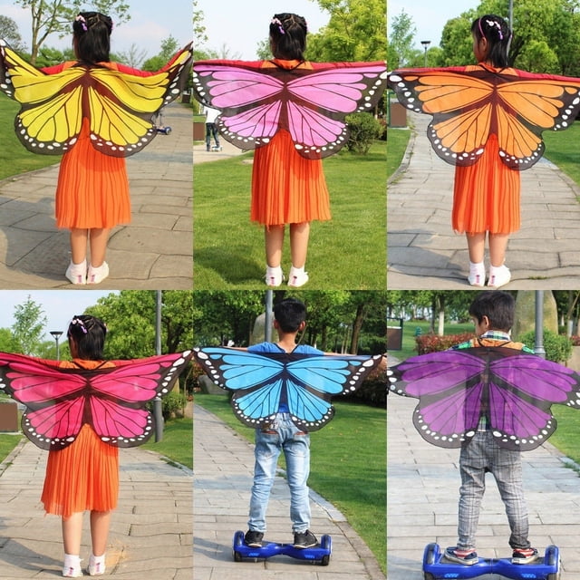 Filles Garçons Enfants Ailes de Fée Papillon Déguisement Fantaisie Costume Fête Jeu d'Imitation