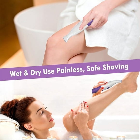 SUTENGDA Electric Shaver for Womens 2-in-1 Cordless Electric Razor Painless Hair Removal Girls Ladies Bikini Trimmer Wet / Dry Use for Legs Arm Underarm with 2 Trimmer Heads