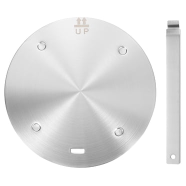 Heat Diffuser Plate for Gas Stove 8 Inch with Removable Handle, Silver Tone