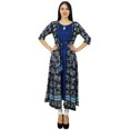thumbnail image 1 of Bimba Womens 2 Piece Designer Flaired kurta Printed Rayon Kurti Dress, 1 of 8