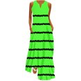 thumbnail image 1 of Dvkptbk Women's 2024 Robes d'Été Mode à Rayures Imprimées Sans Manches à Col en V à Étages Fluides Robe de Plage Vacances Fête Longue Robe Débardeur Maxi, 1 of 5