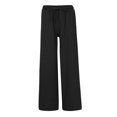 thumbnail image 3 of Leutsin Women Loose Solid Color Casual Wide Leg Pants Cotton Linen Trousers, 3 of 8