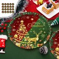 thumbnail image 1 of RRJ Christmas Party Tableware Set Disposable Plates Cups Napkins, 20-Piece Holiday Dinnerware Kit, 7-Inch 9-Inch Paper Plates For Festive Gatherings, Red Green Gold Themed Disposable Tableware, 1 of 6