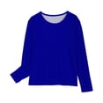 thumbnail image 4 of vdgthytj Chemises à Manches Longues pour Enfants Col Rond Décontracté Couleur Unie Basiques Blouse Basiques pour Garçons Filles, 4 of 7
