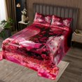thumbnail image 2 of Erosebridal Ensemble de Couvre-Lit Axolotl Dessin Animé Simple pour Filles, Ensemble de Lit Floral Rose Rouge, 2 Pcs, Léger, 2 of 5