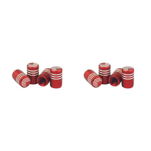 Redempat 4 Pieces Car Tire Valve Caps Flag Pattern Stem Cover Repair Parts for Bicycle Motorcycle Electric Bike Accessories Red 2Set