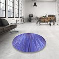 thumbnail image 4 of Ahgly Company Tapis d'Intérieur Lavable à la Machine, Carré, Transitionnel, Bleu, Tapis de Zone, 8 Pieds Carré, 4 of 7