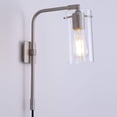 thumbnail image 4 of Linea di Liara Gemma Brushed Nickel Plug In Wall Sconce Swing Arm Clear Glass Shade, 4 of 4