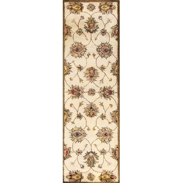 HomeRoots 352315 2 ft. 3 in. x 7 ft. 6 in. Runner Wool Ivory Area Rug