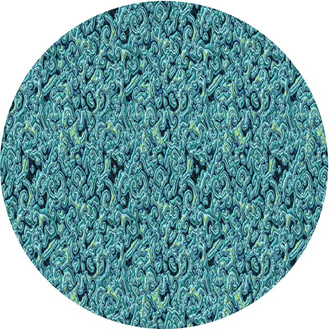 Ahgly Company Tapis d'Intérieur Lavables en Machine, Ronds, Transitionnels, Vert Turquoise, Ronds de 6'