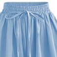 thumbnail image 4 of Diufon Chiffon Shorts for Women Elastic Waisted Ruffle Pleated Pants Solid Color Drawstring Shorts Pants, 4 of 4