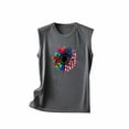 thumbnail image 4 of LSLJS Débardeurs à Col Rond pour Femmes Femmes Col Rond Imprimé Décontracté Ample Hauts Chandail Sans Manches T-shirt, 4 of 6