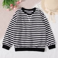 thumbnail image 4 of Cowsor Girls' Striped Long Sleeve Top – Round Neck (6-14Y), 4 of 7