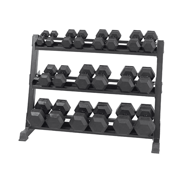 Dumbbells Set & Rack 5-50lb High Quality Rubberized Dummbells