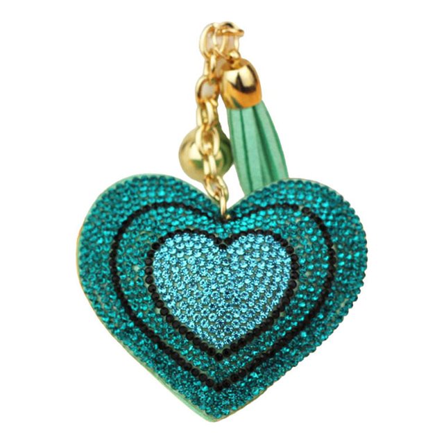 Keyring Exquisite Tassel Key Valentine's Day Craftsmanship Women Accessories Multicolored Keyholder DIY Bag Decor Heart Green
