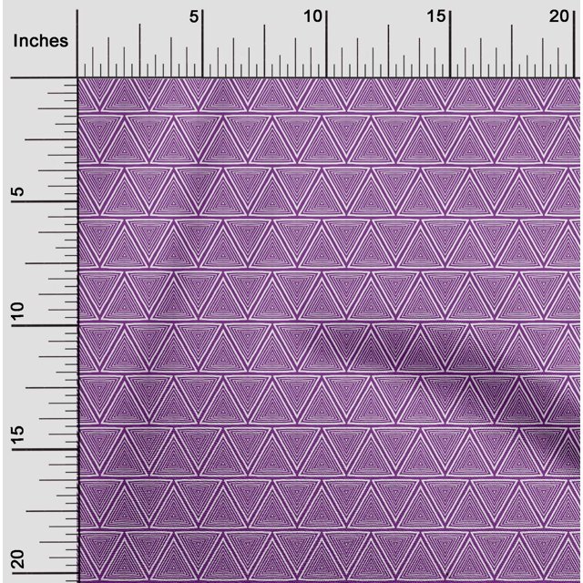 oneOone Tissu Popeline de Coton Imprimé Bloc Triangle au Mètre 42 Pouces de Large
