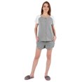 thumbnail image 2 of Inkmeso Solid 2 Pc Nightwear Set For Women Raglan Sleeves Button-Down Top & Shorts Sleepwear-54, 2 of 7