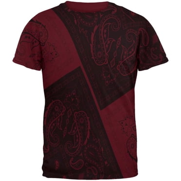 Bandana Paisley All Over Maroon Adult T-Shirt