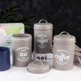 thumbnail image 4 of Abbracc 1200ml Sugar Tea Coffee Canisters Set Airtight Kitchen Food Storage Jars Bottles Matte Gray, 4 of 9