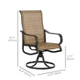 thumbnail image 3 of Outsunny Patio Swivel Chairs w/ Mesh Fabric Seat Rocking Chairs, Brown, 3 of 10