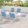 thumbnail image 2 of Costway 4PCS Folding Beach Chair Camping Lawn Webbing Chair Lightweight 1 Position Blue, 2 of 9