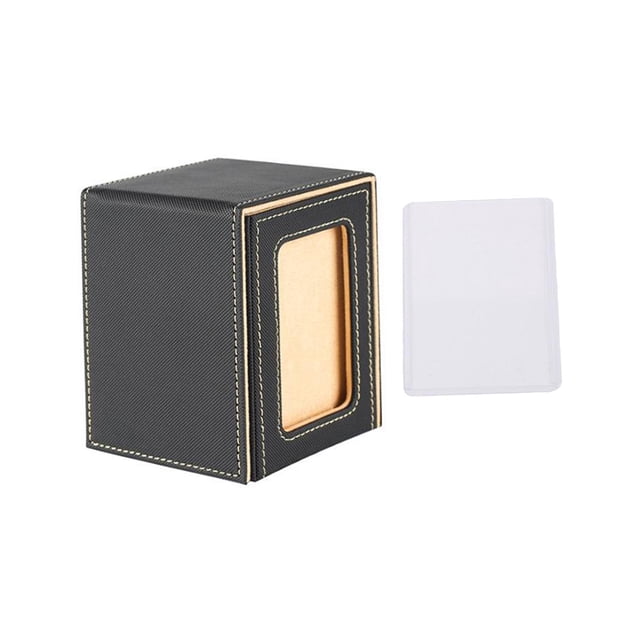 jinwen Card Deck Box Card Deck Storage Box, Transparent Window Album Card Holder Case Card Cards Case TCG Cards Protector Decks Case black khaki