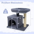 thumbnail image 3 of Gymax 19.5'' Small Cat Tree w/Large Padded Plush Perch Condo Sisal Scratching Posts Dark Grey, 3 of 10