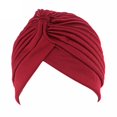 thumbnail image 1 of Women's Pleated Pre Tied Head Cover Up Knit Bonnet Sun Turban Cap, 1 of 1