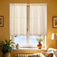 thumbnail image 4 of 2D Printed Kitchen Short Curtains 137 x 45 cm Half Window Washable Polyester Waterproof Light Filtering Pair for Cafe Home, 4 of 5