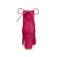 thumbnail image 4 of Unique Bargains Women's Pull on Drawstring Block Heel Ankle Boots Hot Pink (Size 6.5), 4 of 8