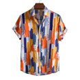 thumbnail image 4 of EQWLJWE Chemise d'Été pour Hommes Chemise Hawaïenne à Manches Courtes Chemise de Plage Patchwork Décontractée à Col Rabattu Chemises à Manches Courtes pour Hommes, 4 of 9