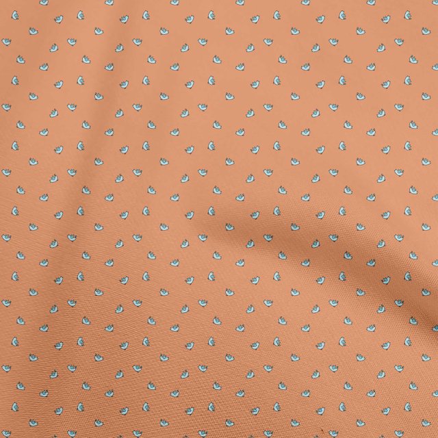 oneOone Rayon Orange Fabric Bird Sewing Craft Projects Fabric Prints By Yard 56 Inch Wide