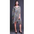thumbnail image 3 of Bimba Robe Midi de Détente de Vacances pour Femme avec Fleurs, Couvre-Maillot de Plage - TG-3X Bleu Lavande, 3 of 5