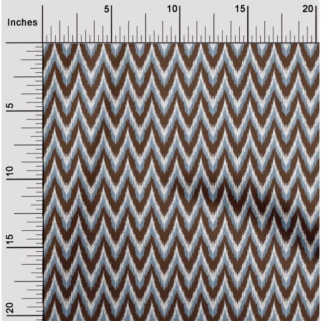 oneOone Organic Cotton Poplin Twill Fabric Chevron Ikat Printed Craft Fabric BTY 42 Inch Wide