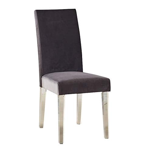 Armen Living Dalia Chaise de Salle à Manger Moderne, Finition Gris/acrylique (Ensemble de 2)