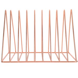 Triangle Livre plateau en métal rose or livres de bureau de stockage de fichiers Rack desktop Bookshelf