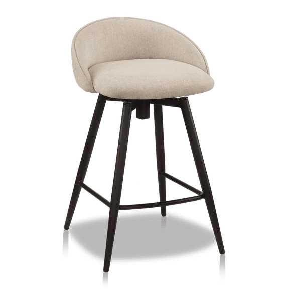Bouclair Tabouret de Bar en Tissu Beige et Métal