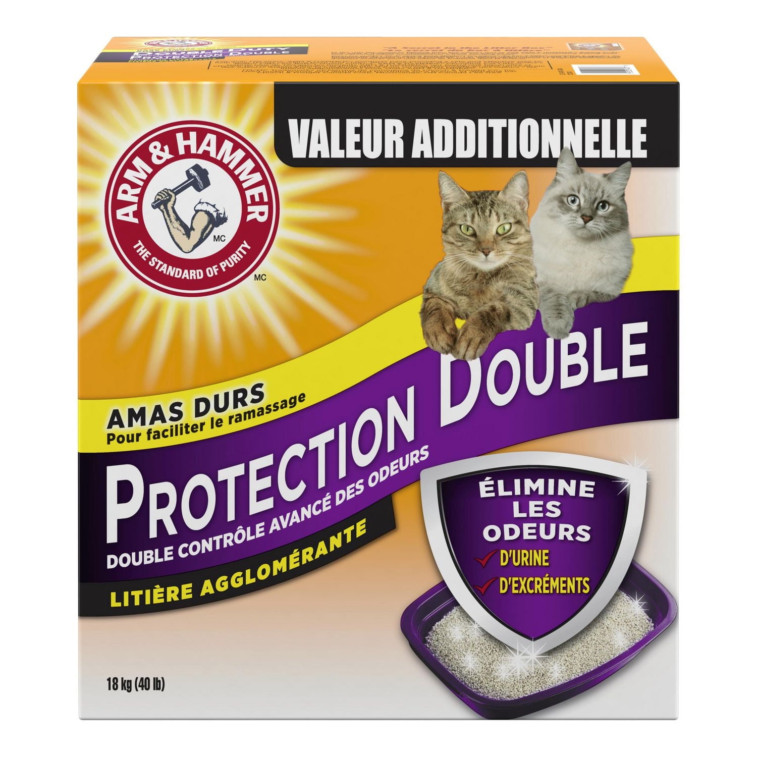 Arm & Hammer Double Duty Advanced Odour Control Clumping Cat Litter, 18 kg