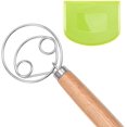 thumbnail image 1 of Cribun Danish Dough Whisk, Premium Dough Scraper and Stainless Steel Double Eyes Bread Mixer with Wooden Handle, Bread Making Tools Set for Kitchen Homemade Baking Tools, 1 of 5