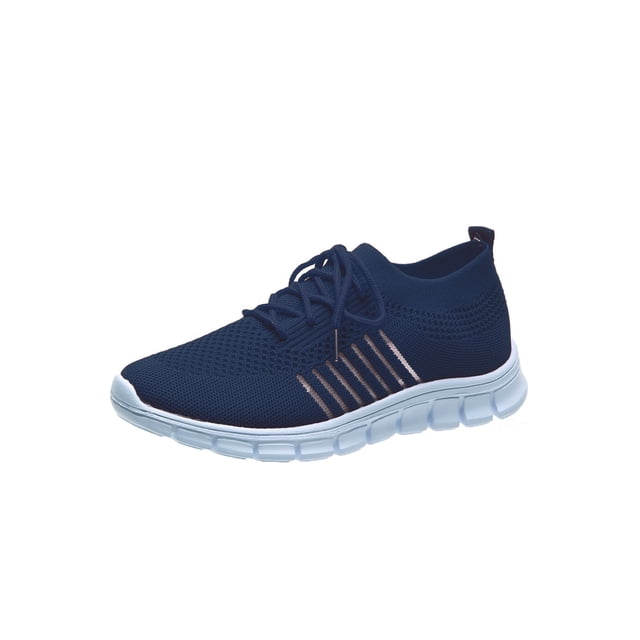 UKAP Espadrilles pour Femmes à Bout Rond Espadrilles Couleur Unie Ballerines Confortables pour Femmes Bleu Marine 10