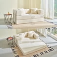 thumbnail image 4 of YINIX 62.9"  Sofa Couch with Two Pillows,  Comfy Modular Convertable Sofa Bed for Living Room and Small Spaces, Beige, 4 of 9