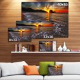 thumbnail image 3 of Setting Sun and White Waves - Seashore Photo Canvas Art Print, 3 of 4