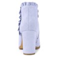 thumbnail image 3 of Unique Bargains Bottines à Talon Épais à Volants pour Femmes, 3 of 5