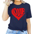 thumbnail image 1 of Meichang T-Shirt de la Saint-Valentin pour Femmes Mignons Cœurs Graphiques Hauts Mignons T-Shirts de Vacances Manches Courtes Col Rond Mode 2025, 1 of 4