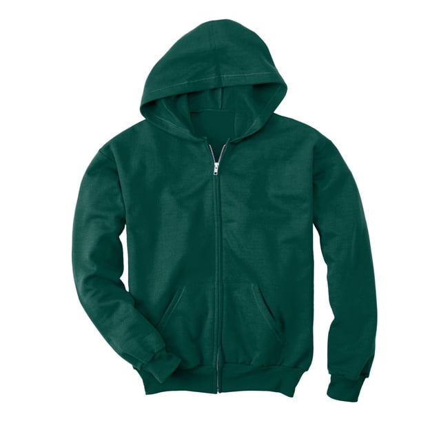 Hanes Comfortblend EcoSmart Kids` Full-Zip Hoodie Sweatshirt, M, Deep Forest