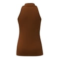 thumbnail image 4 of Timegard Womens Tank Top Ribbed Lapel V Neck Zipper Slim Comfy Sleeveless Going out Tee Summer Fashion, 4 of 5