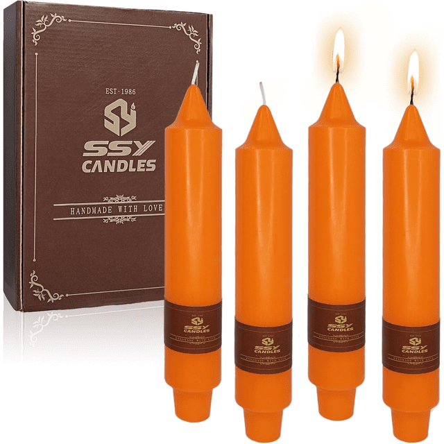 7 Inch Taper Candle Candle Sticks, 4PCS Pillar Candles Handmade Unscenteds Candlesticks for Festive, Party, Spell, Wedding, Home Decor