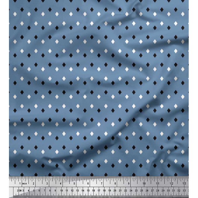 Soimoi Rayon Fabric Diamond Shirting Fabric Prints by Yard 56 Inch Wide