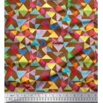 thumbnail image 1 of Soimoi Cotton Cambric Fabric Triangle Geometric Fabric Prints by Yard 42 Inch Wide, 1 of 3